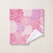 Dahlia Flowers, patroon van bloemen, roze Dahlia Bad Handdoek (Wasdoekje)
