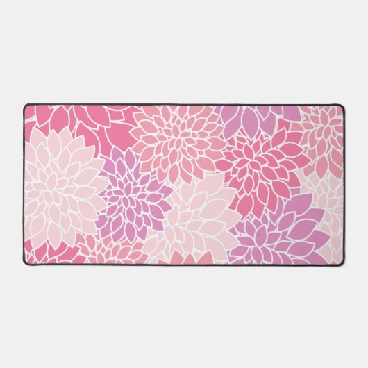 Dahlia Flowers, patroon van bloemen, roze Dahlia Bureaumat (Voorkant)