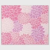Dahlia Flowers, patroon van bloemen, roze Dahlia Cadeaupapier (Vlak)