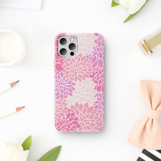 Dahlia Flowers, patroon van bloemen, roze Dahlia Case-Mate iPhone Case