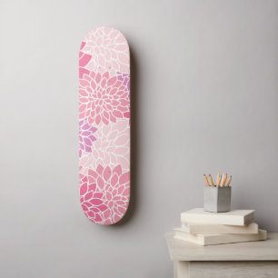 Dahlia Flowers, patroon van bloemen, roze Dahlia Persoonlijk Skateboard