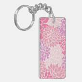 Dahlia Flowers, patroon van bloemen, roze Dahlia Sleutelhanger (Voorkant Links)