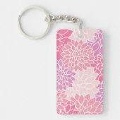 Dahlia Flowers, patroon van bloemen, roze Dahlia Sleutelhanger (Voorkant)