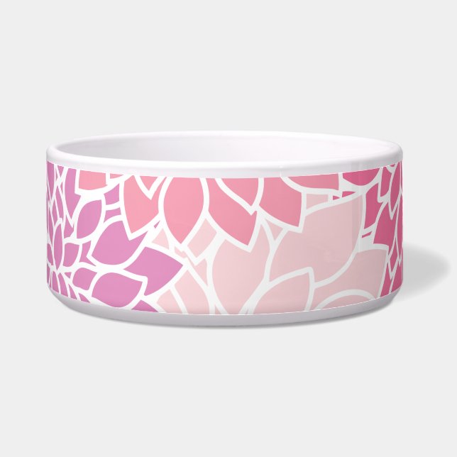 Dahlia Flowers, patroon van bloemen, roze Dahlia Voerbakje (Voorkant)