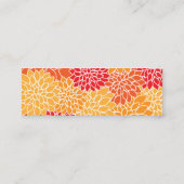 Dahlia Flowers, Petals, bloesems - Oranje rood Mini Visitekaartje (Achterkant)