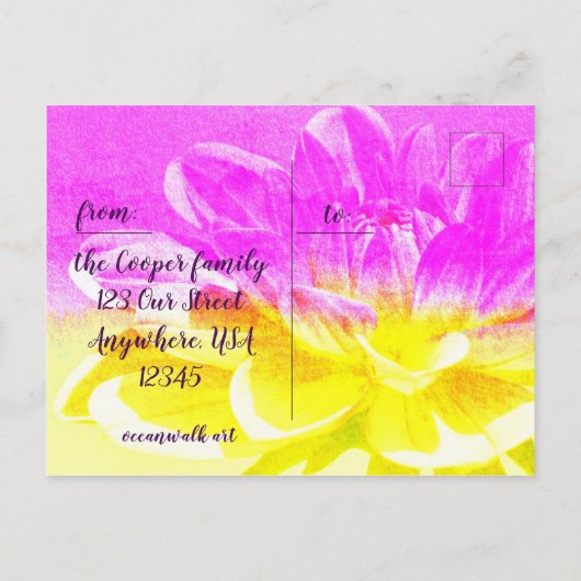  Dahlia Foto Lijst Pasen Briefkaart (Achterkant)