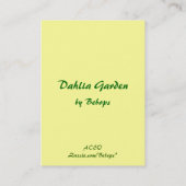 Dahlia Garden ATC Visitekaartje (Achterkant)