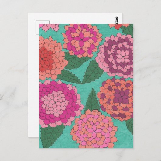 Dahlia Garden Briefkaart (Voorkant / Achterkant)