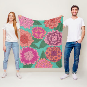 Dahlia Garden Fleece Deken