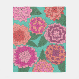 Dahlia Garden Fleece Deken