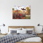 Dahlia Garden in Argenteuil Claude Monet Fine Art Canvas Afdruk (Insitu (Slaapkamer))