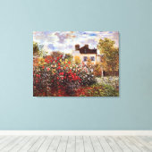 Dahlia Garden in Argenteuil Claude Monet Fine Art Canvas Afdruk (Insitu (Houten vloer))