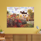 Dahlia Garden in Argenteuil Claude Monet Fine Art Canvas Afdruk (Insitu (Woonkamer))