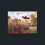 Dahlia Garden in Argenteuil Claude Monet Fine Art Canvas Afdruk<br><div class="desc">"The Garden in Argenteuil" werd in 1873 gecreëerd door Claude Monet, de Franse schilder van het impressionisme, die zijn vrouw en hem in hun tuin in de zon liet zien.</div>