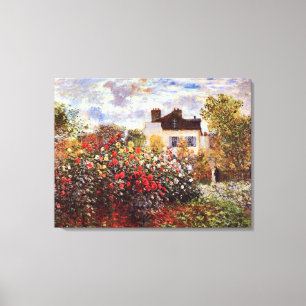Dahlia Garden in Argenteuil Claude Monet Fine Art Canvas Afdruk