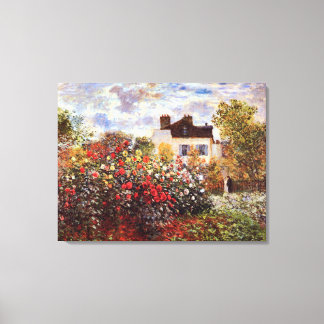 Dahlia Garden in Argenteuil Claude Monet Fine Art Canvas Afdruk