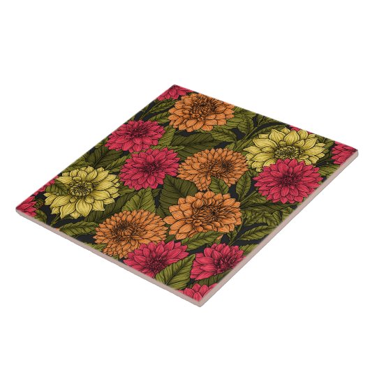 Dahlia garden tegeltje (Zijkant)