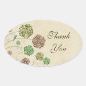 Dahlia Garden Wedding Bedankt Oval Sticker (Voorkant)