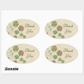 Dahlia Garden Wedding Bedankt Oval Sticker (Vel)
