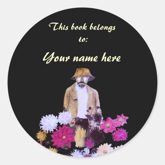 Dahlia Gardener Bookplate Sticker (Voorkant)