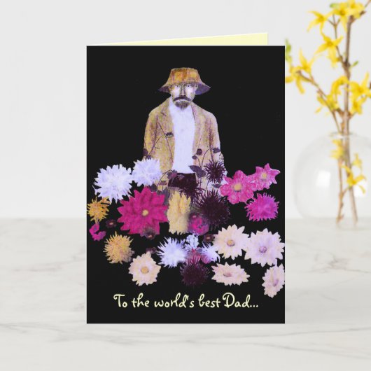 Dahlia Gardener Vaderdag Kaart (Gele Bloem)