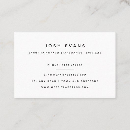 Dahlia Gardener Visitekaartje (Achterkant)