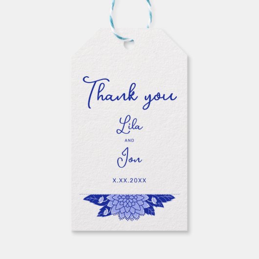 Dahlia gepersonaliseerde bruiloft cadeau Labels Cadeaulabel (Achterkant)