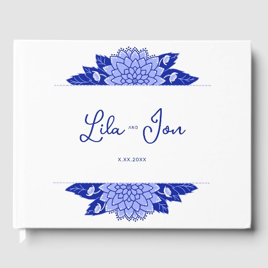 Dahlia gepersonaliseerde bruiloft gastenboek (Voorkant)