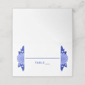 Dahlia gepersonaliseerde bruiloft gevouwen tafel plaatskaartje (Buitenkant ongevouwen)