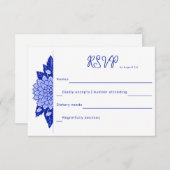 Dahlia gepersonaliseerde bruiloft RSVP Kaart (Voorkant / Achterkant)