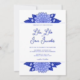 Dahlia gepersonaliseerde bruiloft uitnodiging