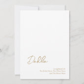 Dahlia Gold Hedendaags Modern Vrijgezellenfeest Kaart (Achterkant)