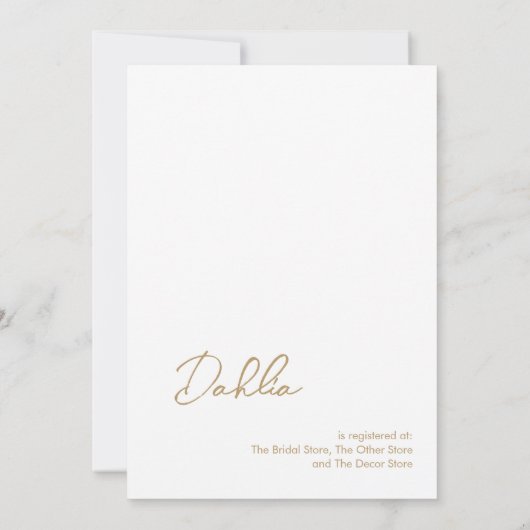 Dahlia Gold Hedendaags Modern Vrijgezellenfeest Kaart (Achterkant)