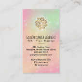 *~* Dahlia Gold Pastel Peach Green Yellow AP2 Visitekaartje (Achterkant)