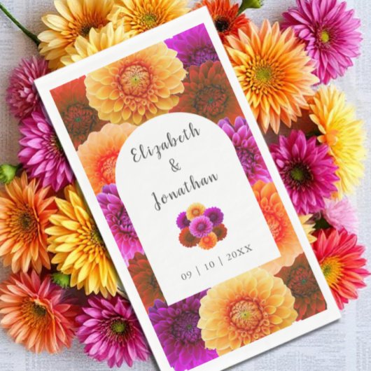 Dahlia Herfst Bloemige Bruiloft Servet