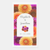 Dahlia Herfst Bloemige Bruiloft Servet (Voorkant)