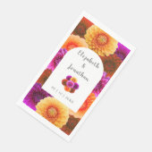 Dahlia Herfst Bloemige Bruiloft Servet (Hoek)