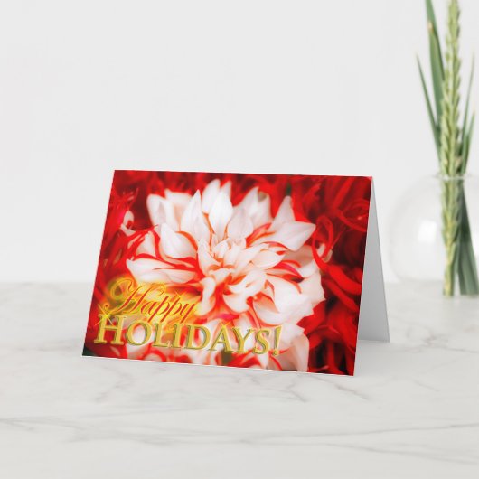 Dahlia Holiday Card Feestdagen Kaart (Voorkant)