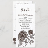  Dahlia huwelijksuitnodigingen Programmakaart (Voorkant / Achterkant)