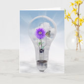 Dahlia in Light Bulb Kaart (Gele Bloem)