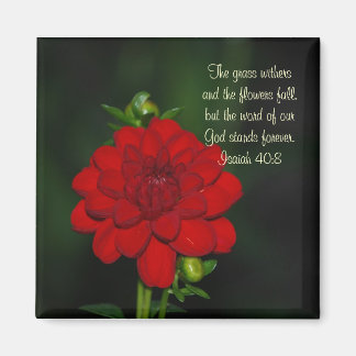 Dahlia Isaiah 40:8 Magneet