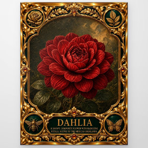 Dahlia, Juweel Erfstuk Kunst Briefkaart