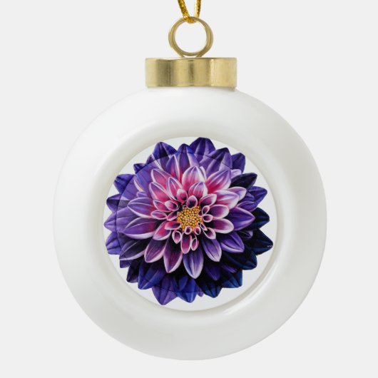 Dahlia Keramische Bal Ornament (Voorkant)