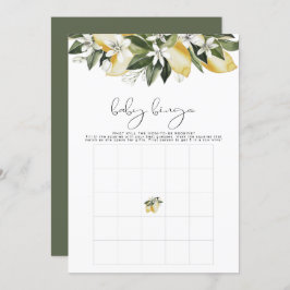 DAHLIA Lemon Citrus Baby shower Bingo Game Kaart