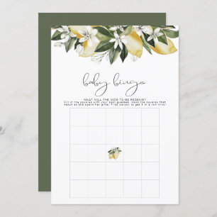 DAHLIA Lemon Citrus Baby shower Bingo Game Kaart