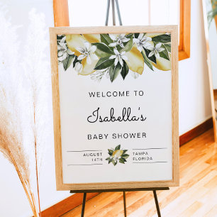 Dahlia - Lemon Citrus Floral Baby shower Welkom Poster