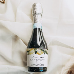 DAHLIA Lemon Citrus Fruit Pop het als ze Pop Sparkling Wijnetiket