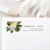 DAHLIA Lemon Citrus Fruit Summer Address Etiket (Insitu)