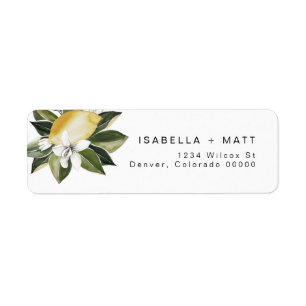 DAHLIA Lemon Citrus Fruit Summer Address Etiket