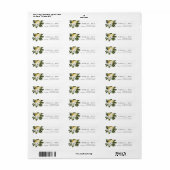 DAHLIA Lemon Citrus Fruit Summer Address Etiket (Full Sheet)